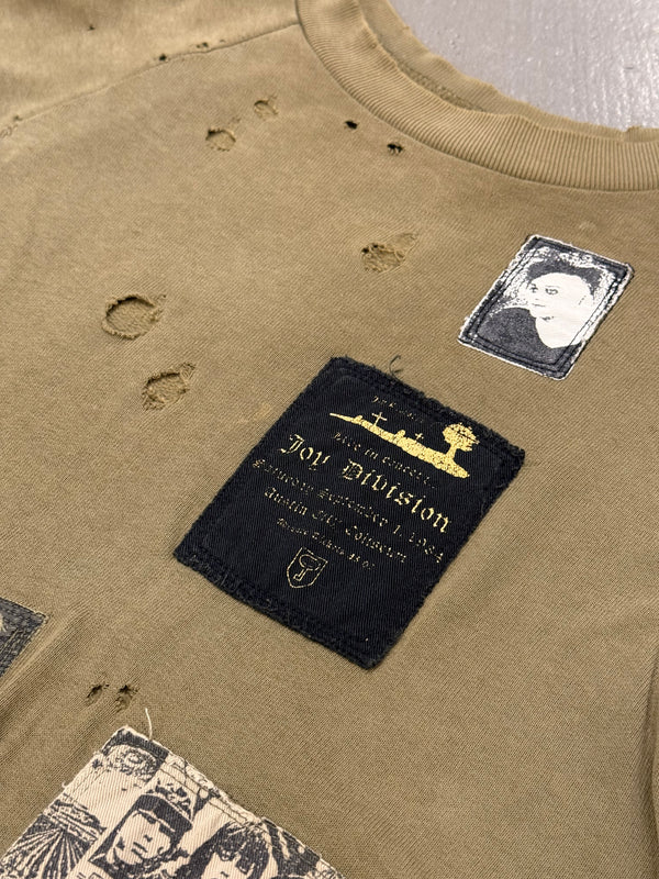 A/W2001 Raf Simons "Riot Riot Riot" patchwork destroyed crewneck