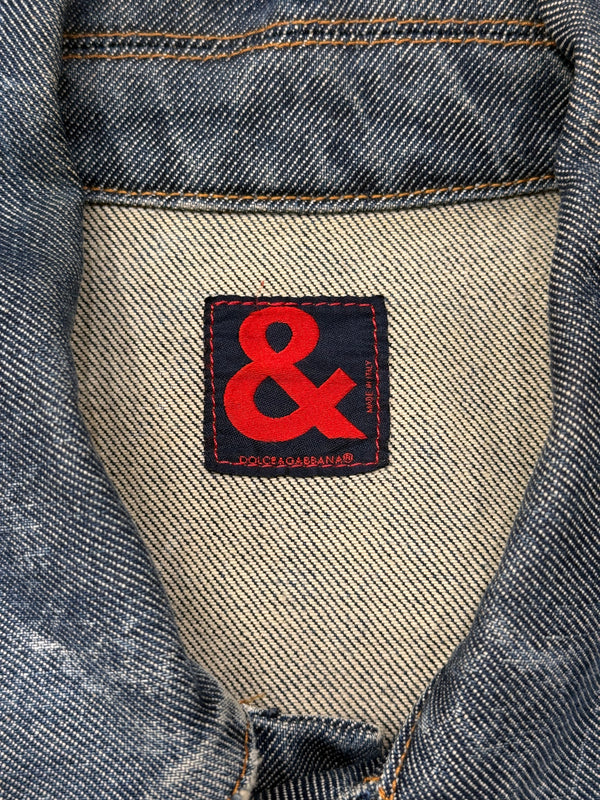 2000s Dolce & Gabbana faded distressed denim jacket