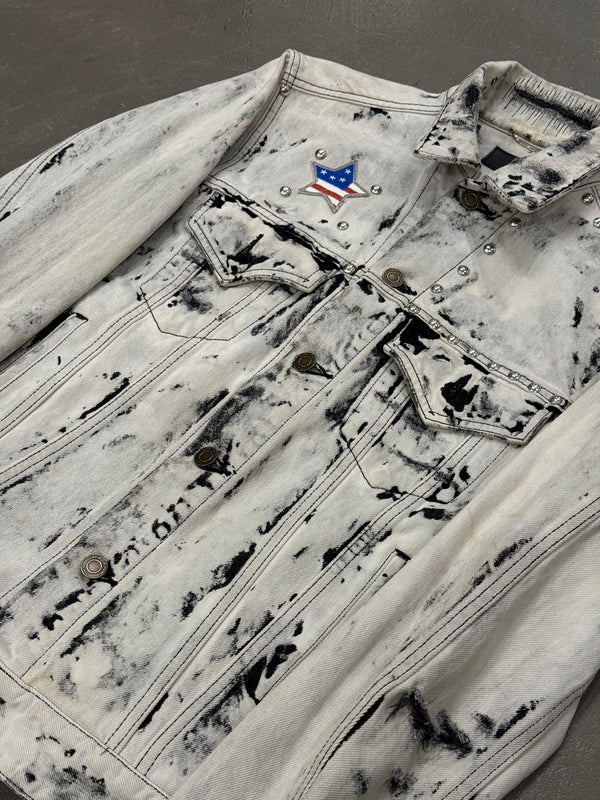 S/S2016 Saint Laurent bleached studded denim jacket