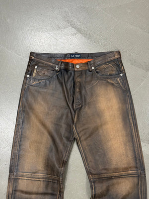 2000s Armani faded leather pants