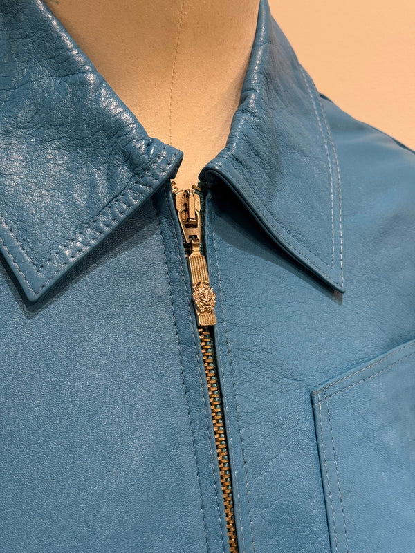 S/S1997 Versace electric blue leather set