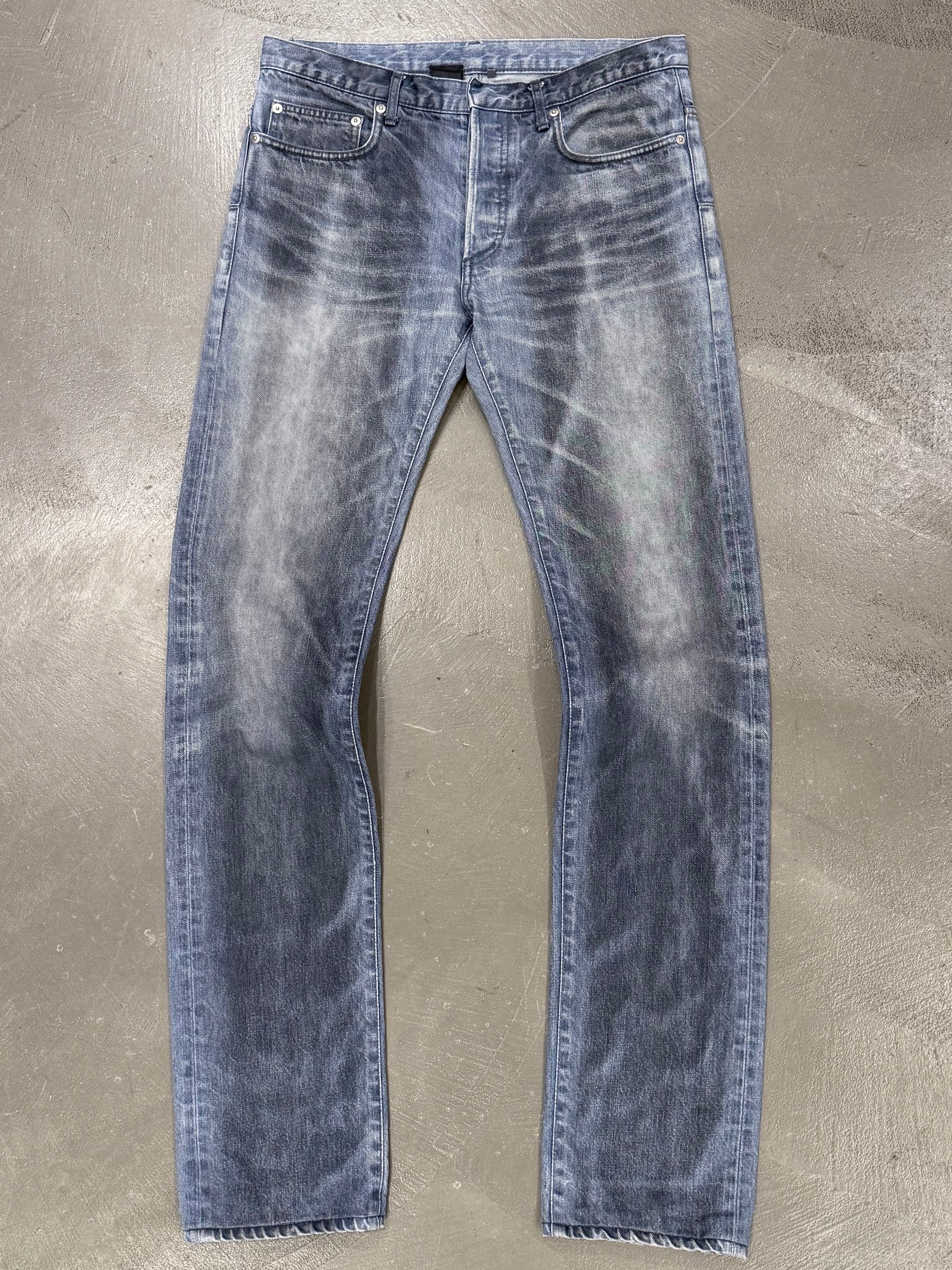 2000s Dior by Hedi Slimane stained jeans