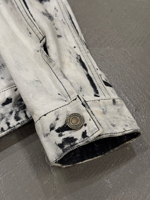 S/S2016 Saint Laurent bleached studded denim jacket