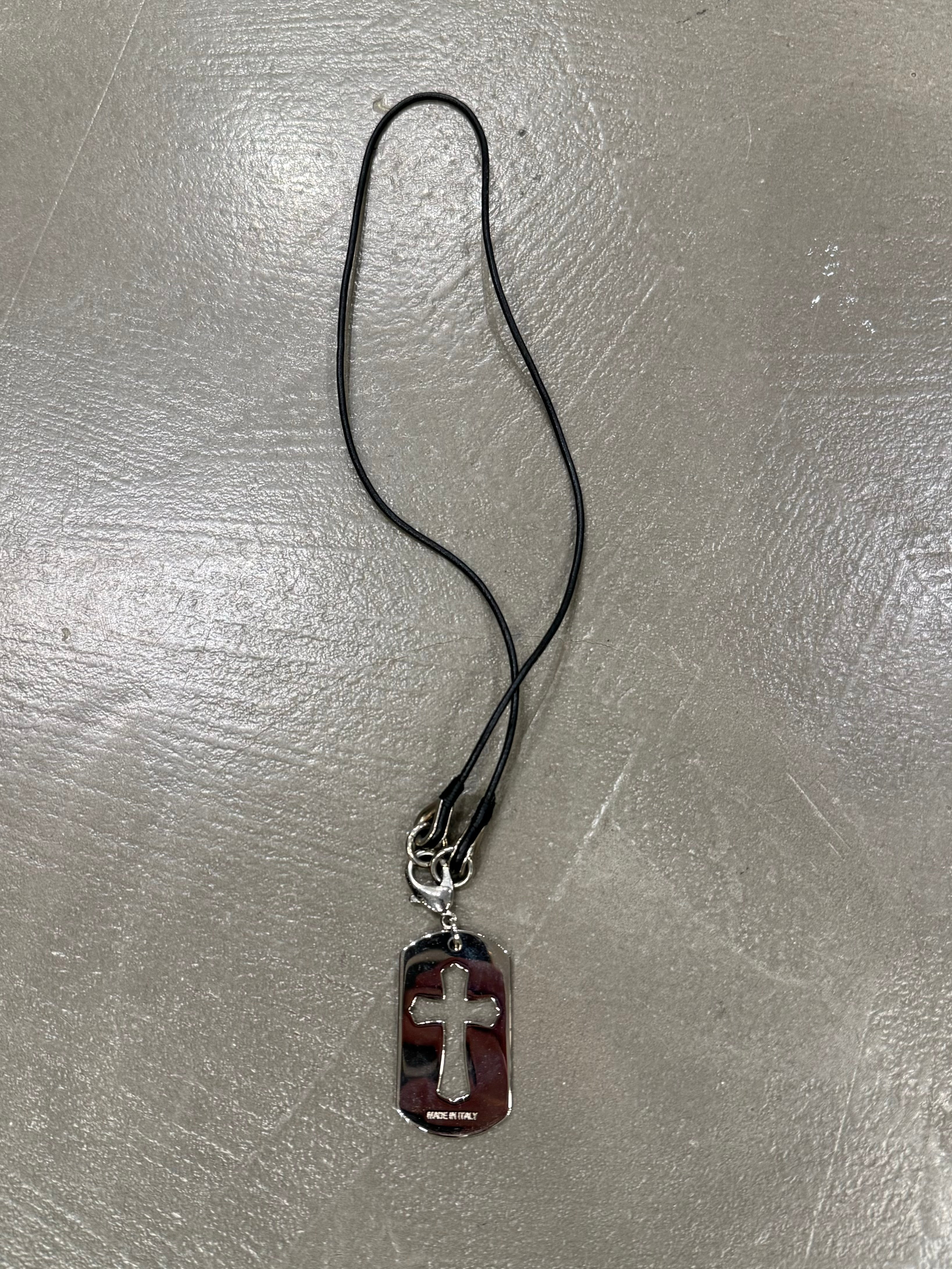 2000s Dolce & Gabbana dog tag cross necklace