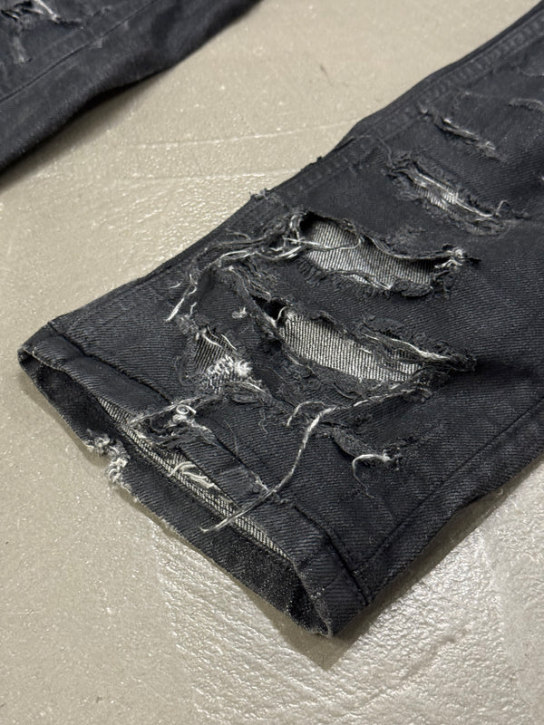 S/S2004 Dior by Hedi Slimane Strip destroyed coated jeans