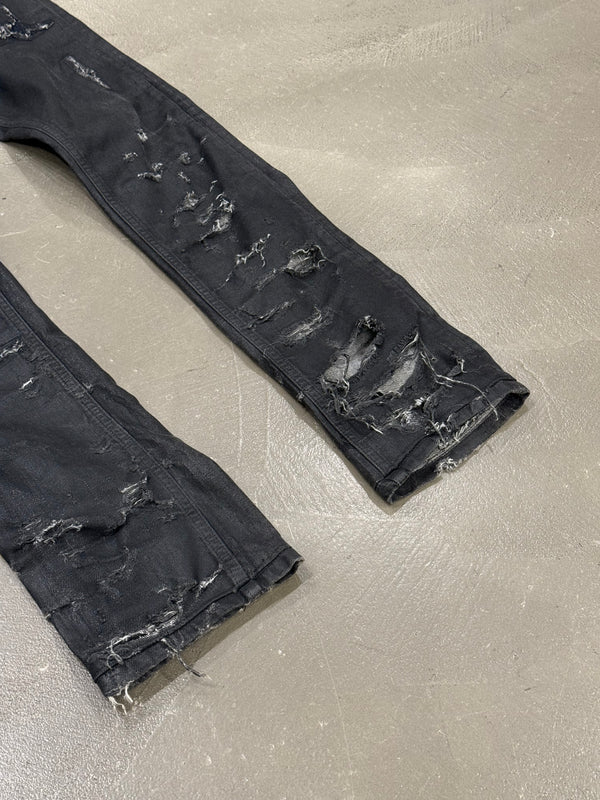 S/S2004 Dior by Hedi Slimane Strip destroyed coated jeans