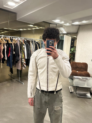 A/W2004 Balenciaga by Nicolas Ghesquière runway reinforced leather jacket