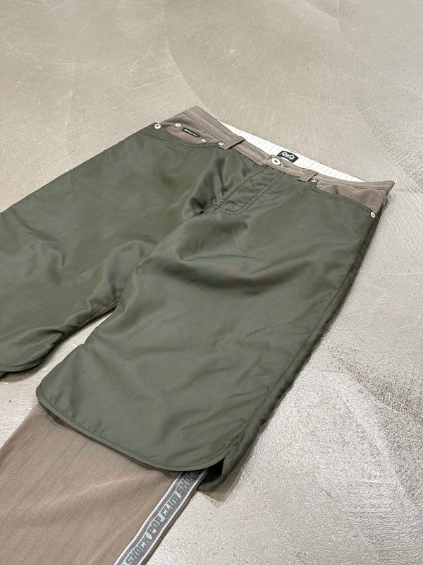 A/W2004 Dolce & Gabbana double layer hybrid pants