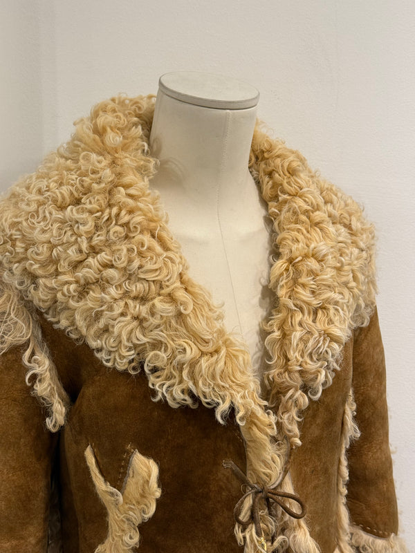 A/W1999 Roberto Cavalli shearling patchwork jacket