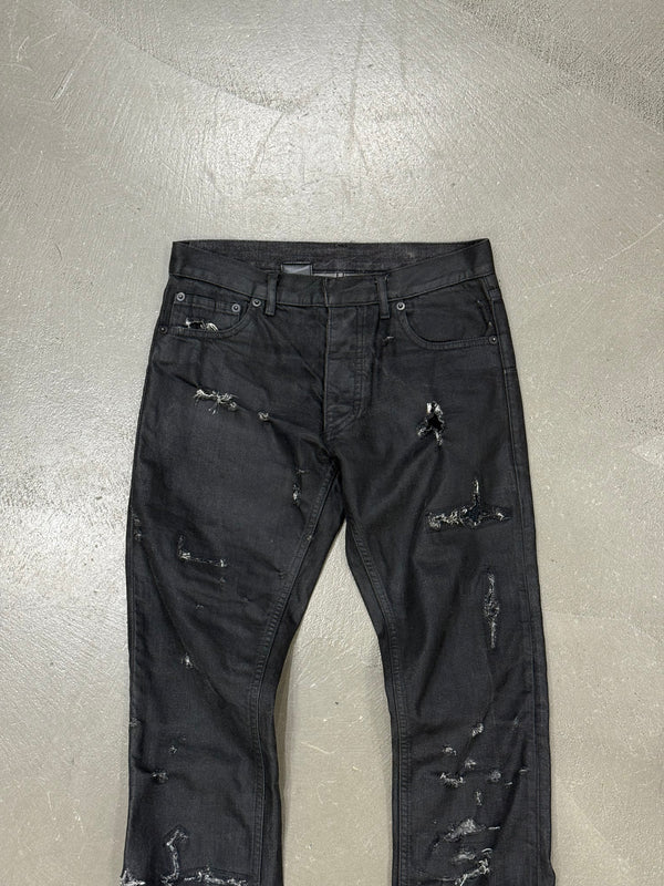 S/S2004 Dior by Hedi Slimane Strip destroyed coated jeans