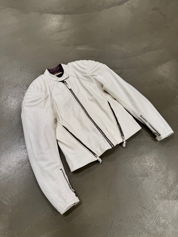 A/W2004 Balenciaga by Nicolas Ghesquière runway reinforced leather jacket