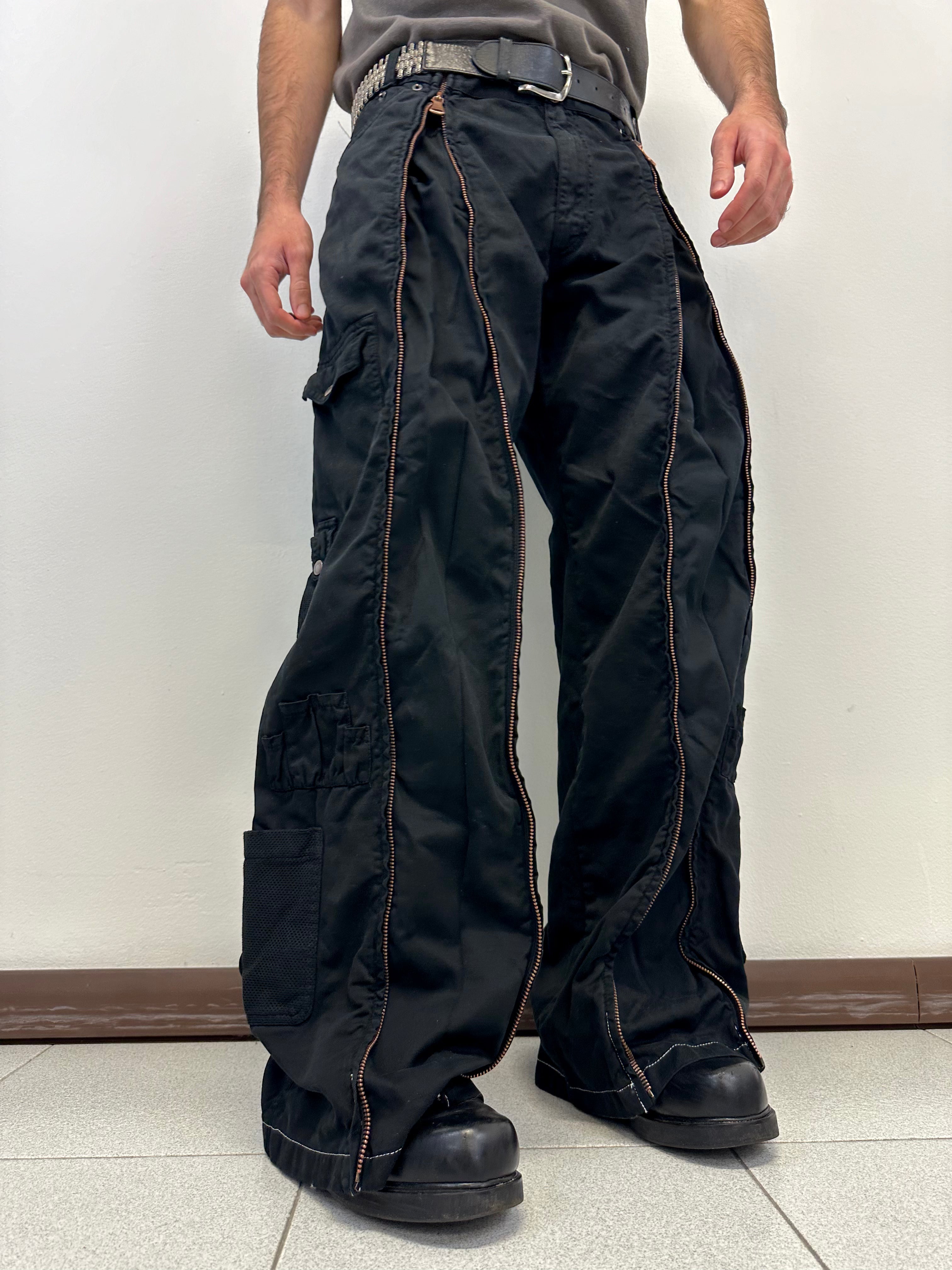 SS2003 Dolce & Gabbana parachute full zipper cargo pants