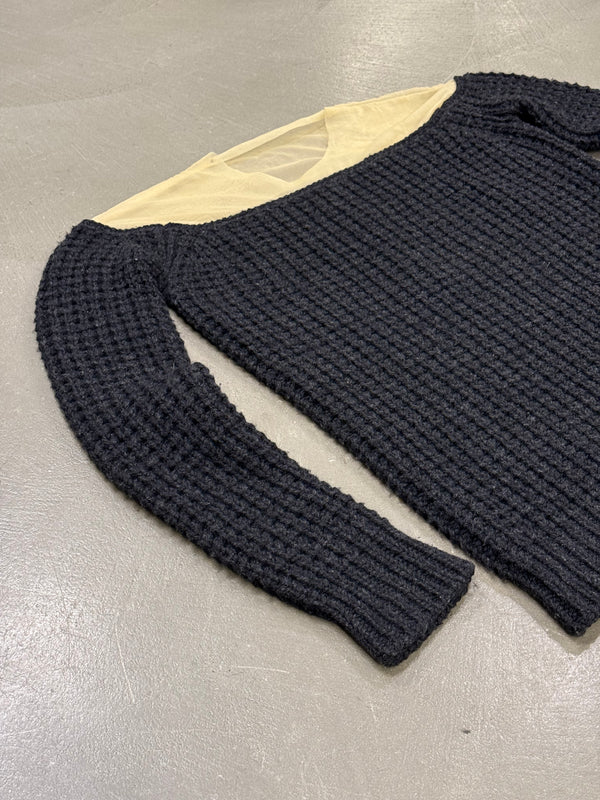 A/W2006 Maison Margiela hybrid wool-sheer knit
