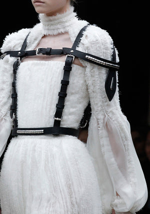 A/W2011 Alexander McQueen bondage leather studded harness