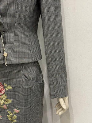 A/W1997 Alexander McQueen runway checked embroidered suit set