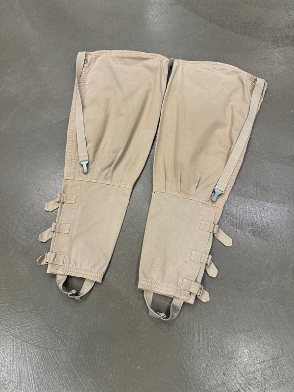 1990s Armani aviator chaps over pants