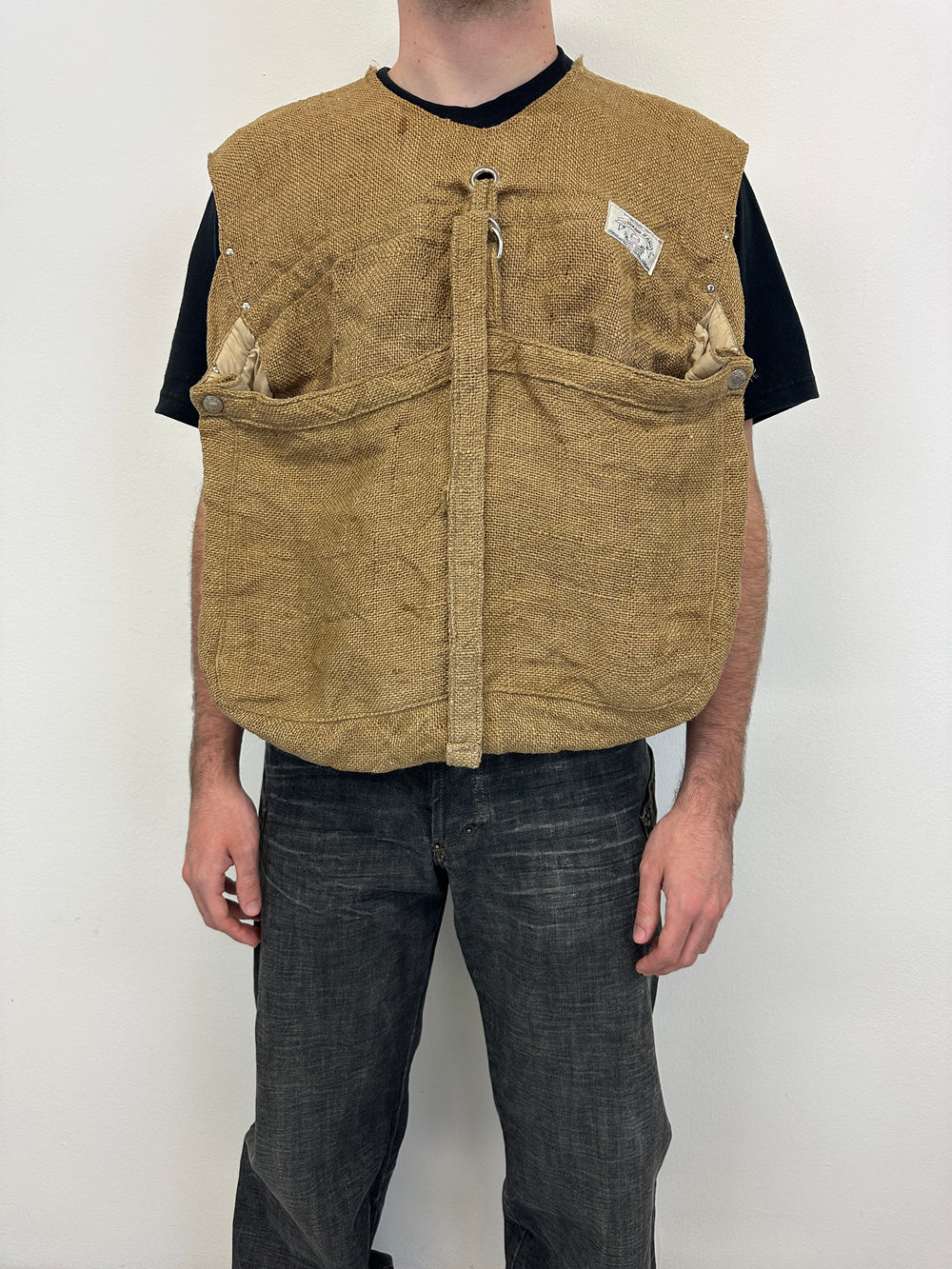 1990s Armani Jeans jute military vest