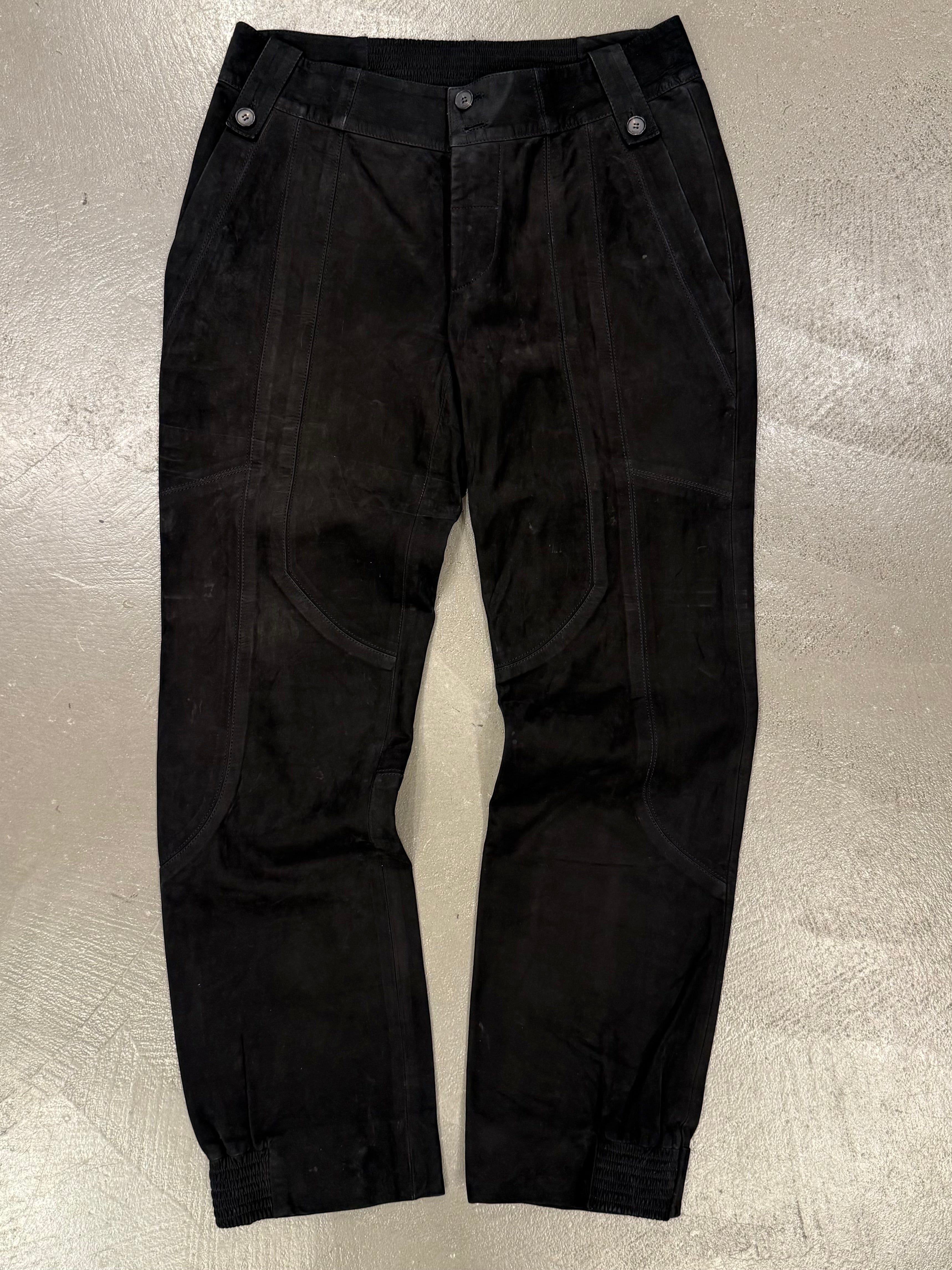 2000s Gucci by Tom Ford paneled moto leather pants