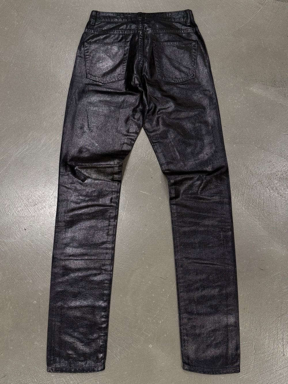 2020 Saint Laurent waxed skinny jeans