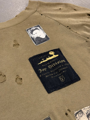 A/W2001 Raf Simons "Riot Riot Riot" patchwork destroyed crewneck