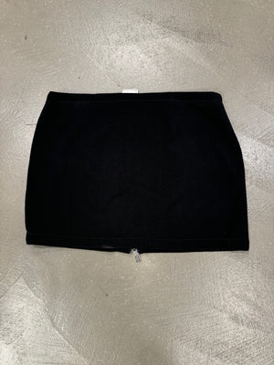 1990s Dirk Bikkembergs curved zip skirt