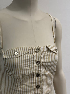 2000s Dolce & Gabbana pinstripe corset top