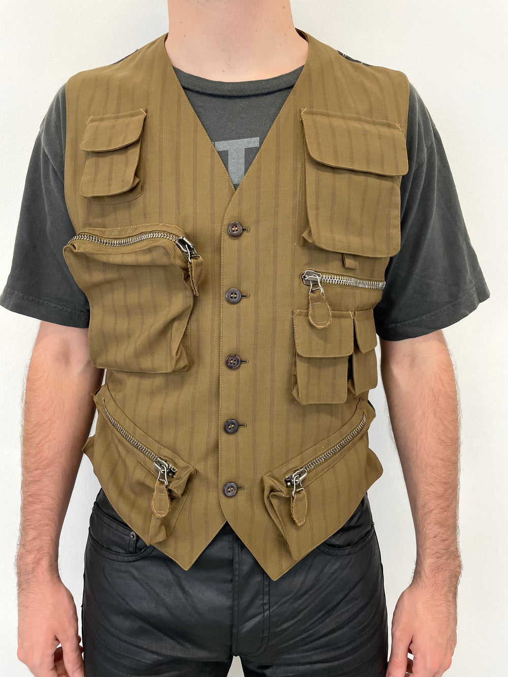 SS96 Jean Paul Gaultier cargo safari zipper blazer vest