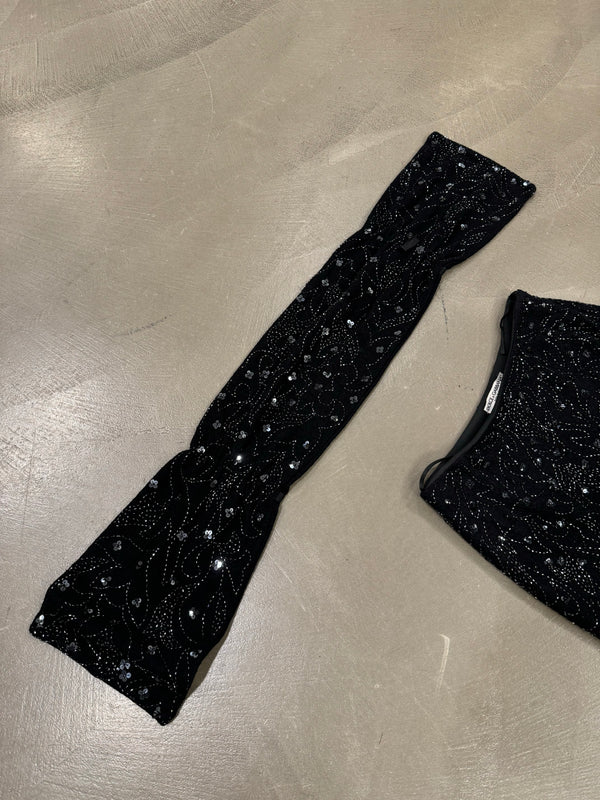 S/S 1999 Dolce & Gabbana paillettes beaded skirt set