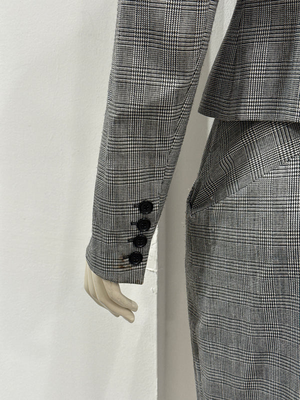 A/W1997 Alexander McQueen runway checked embroidered suit set