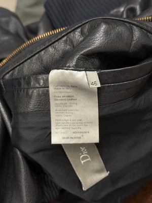 S/S2006 Dior by Hedi Slimane multi-zip leather bomber jacket