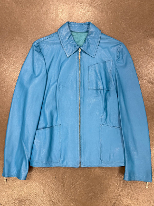 S/S1997 Versace electric blue leather set
