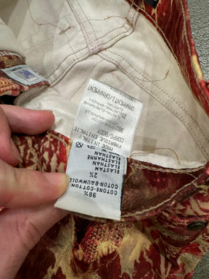 A/W2002 Roberto Cavalli double layer distressed pants