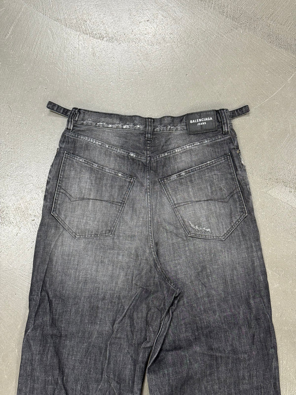 A/W2021 Balenciaga "skater" wide distressed baggy jeans