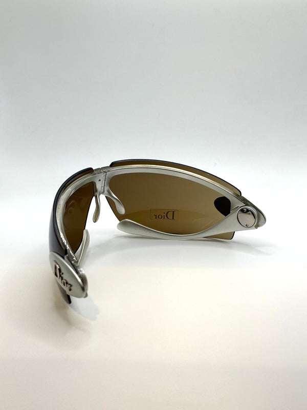 2000s Dior by Galliano foldable futuristic sunglasses