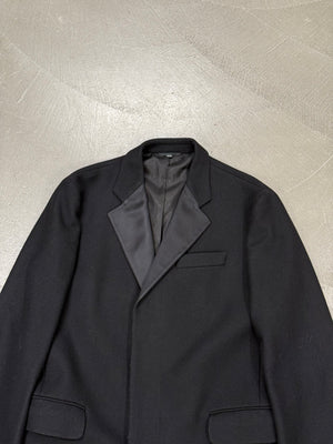 2000s Helmut Lang satin collar wool coat