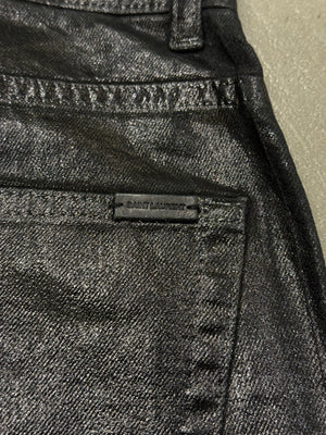 2020 Saint Laurent waxed skinny jeans