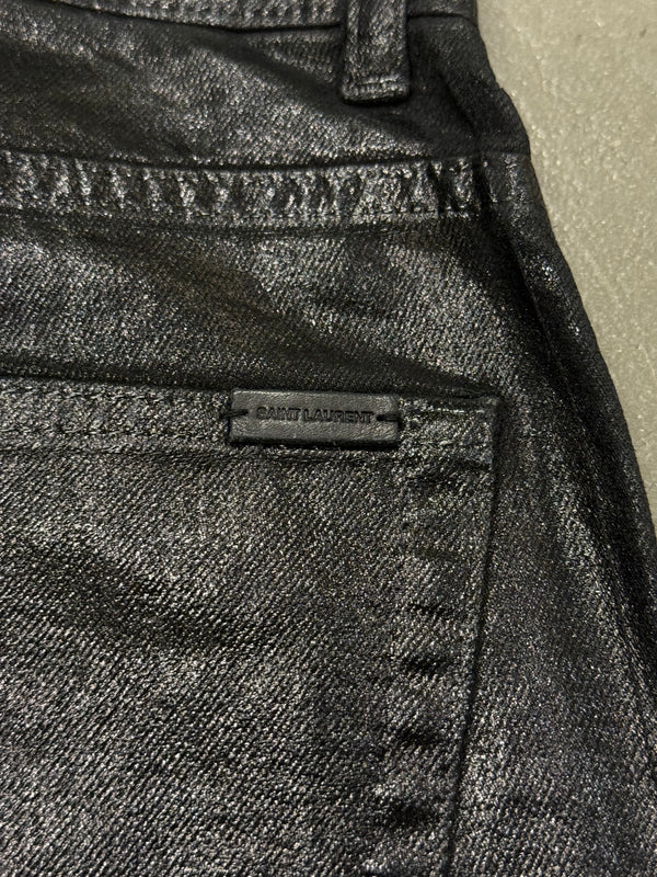 2020 Saint Laurent waxed skinny jeans