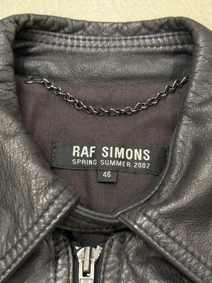 S/S2002 Raf Simons runway police cargo leather bomber jacket