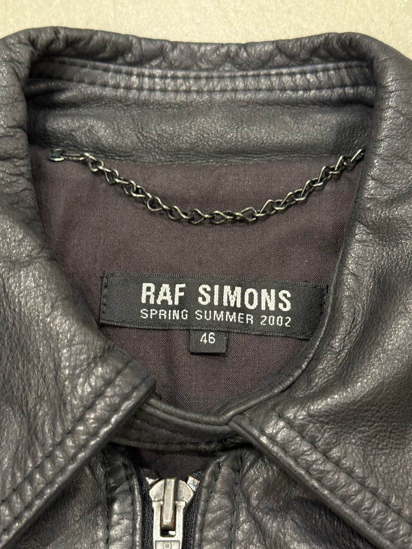 S/S2002 Raf Simons runway police cargo leather bomber jacket