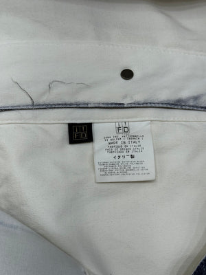 2000s Cavalli painted coated denim jacket