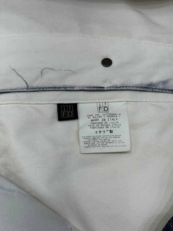 2000s Cavalli painted coated denim jacket