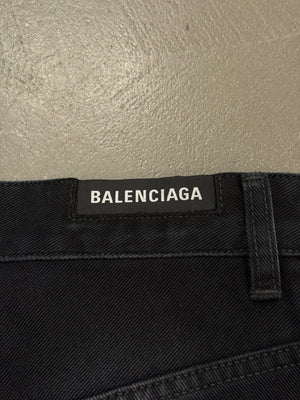 2023 Balenciaga embroidered logo baggy faded jeans