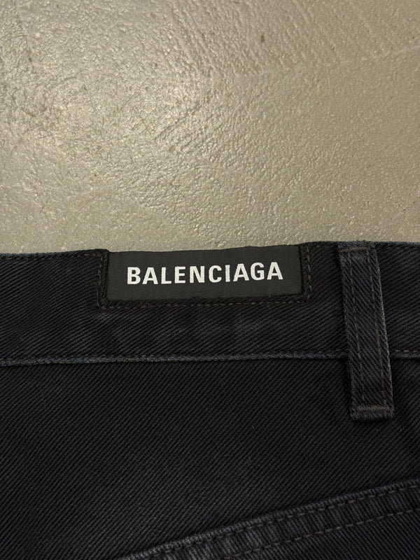 2023 Balenciaga embroidered logo baggy faded jeans