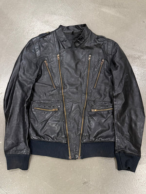 S/S2006 Dior by Hedi Slimane multi-zip leather bomber jacket