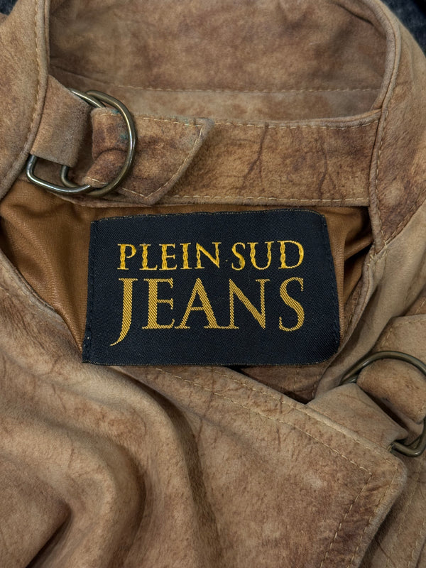 2000s Plein Sud eroded distressed bondage leather jacket