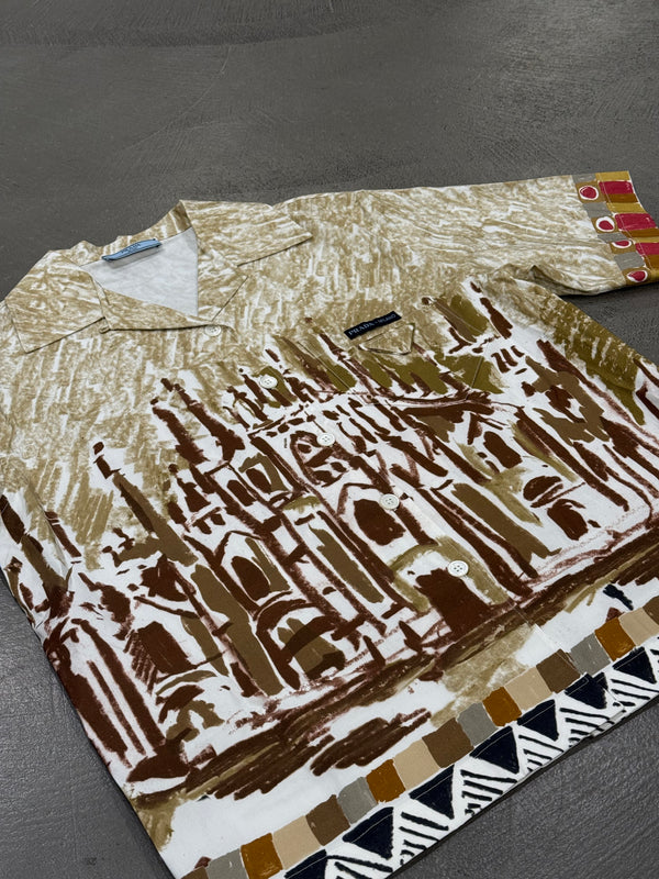 2018 Prada Duomo Milan painting bowling shirt
