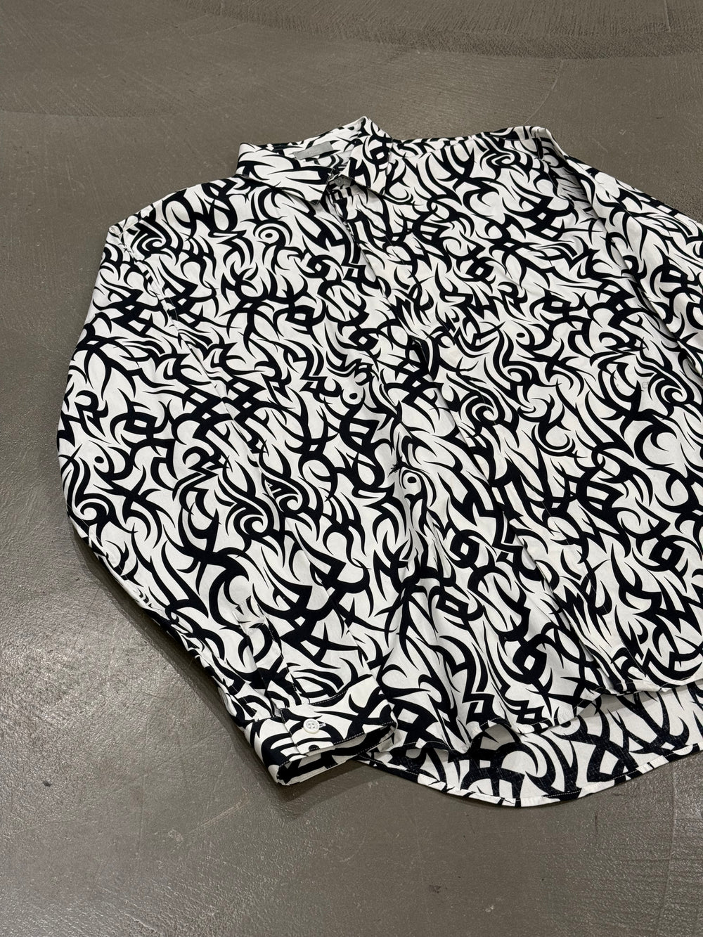 2010s Dior by Kris Van Assche tribal flame shirt