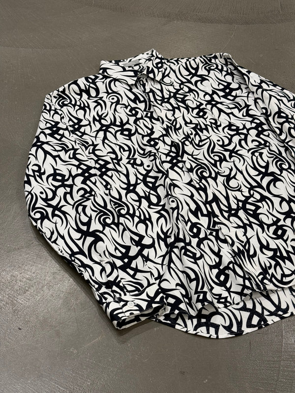 2010s Dior by Kris Van Assche tribal flame shirt