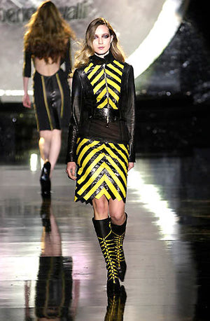 A/W 2000 Roberto Cavalli biker leather jacket with flared sleeves and python details