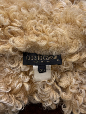 A/W1999 Roberto Cavalli shearling patchwork jacket
